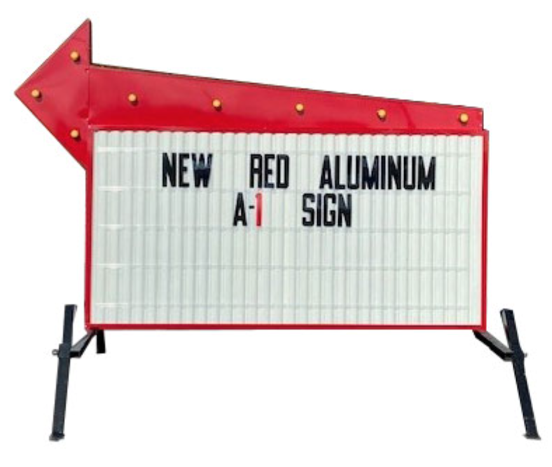 Flashing Arrow Sign - Deluxe Headliner Red
