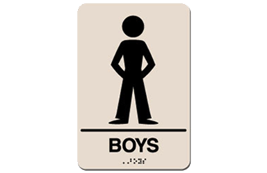 Signs By Web - ADA Wayfinding Boys Restroom Sign