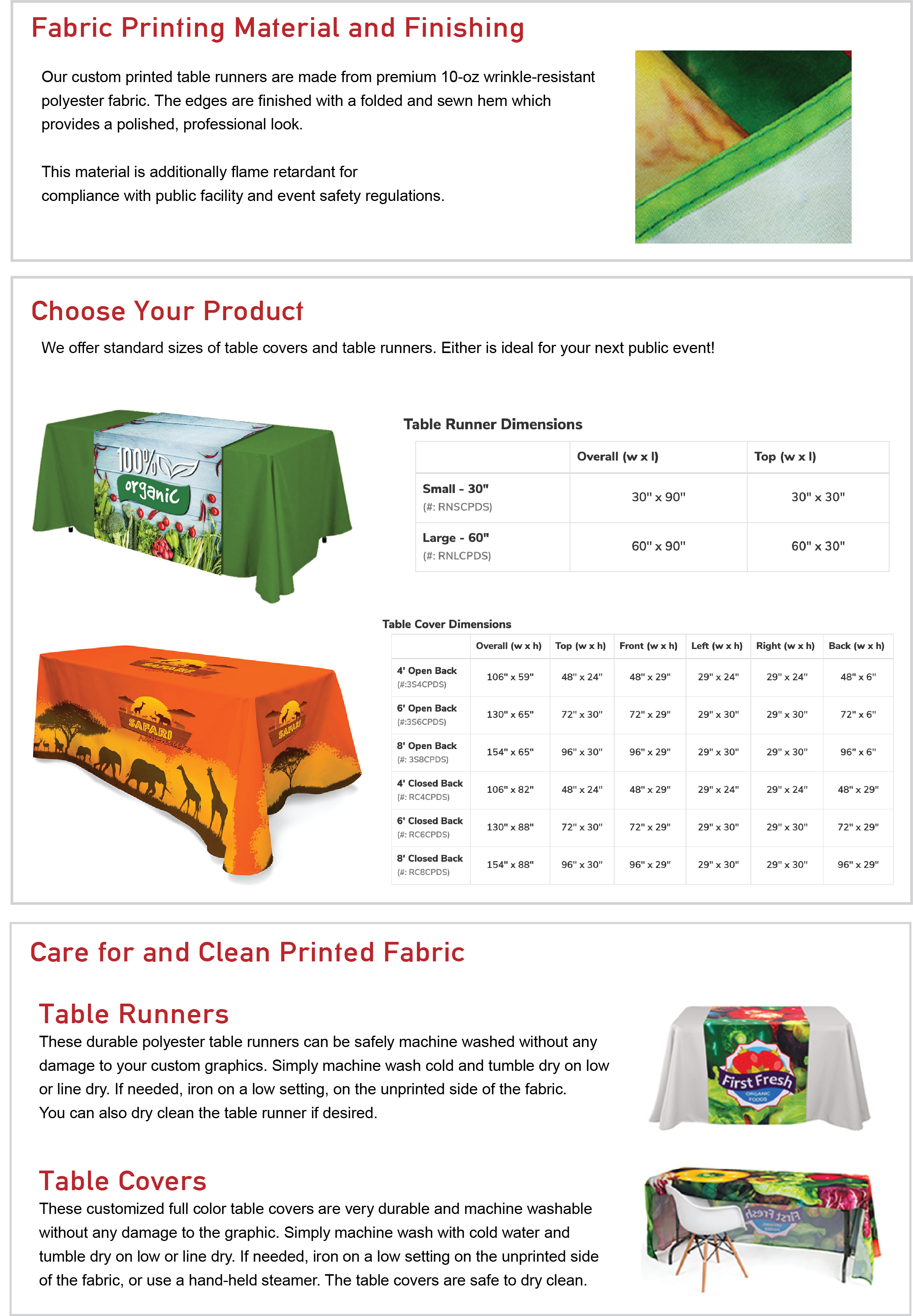 Signs By Web - Digital Fabric Printing Table Cover Runner